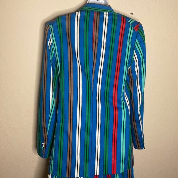 DIANE VON FURSTENBERG Double-breasted striped cotton and linen-blend blazer - Picture 3 of 5